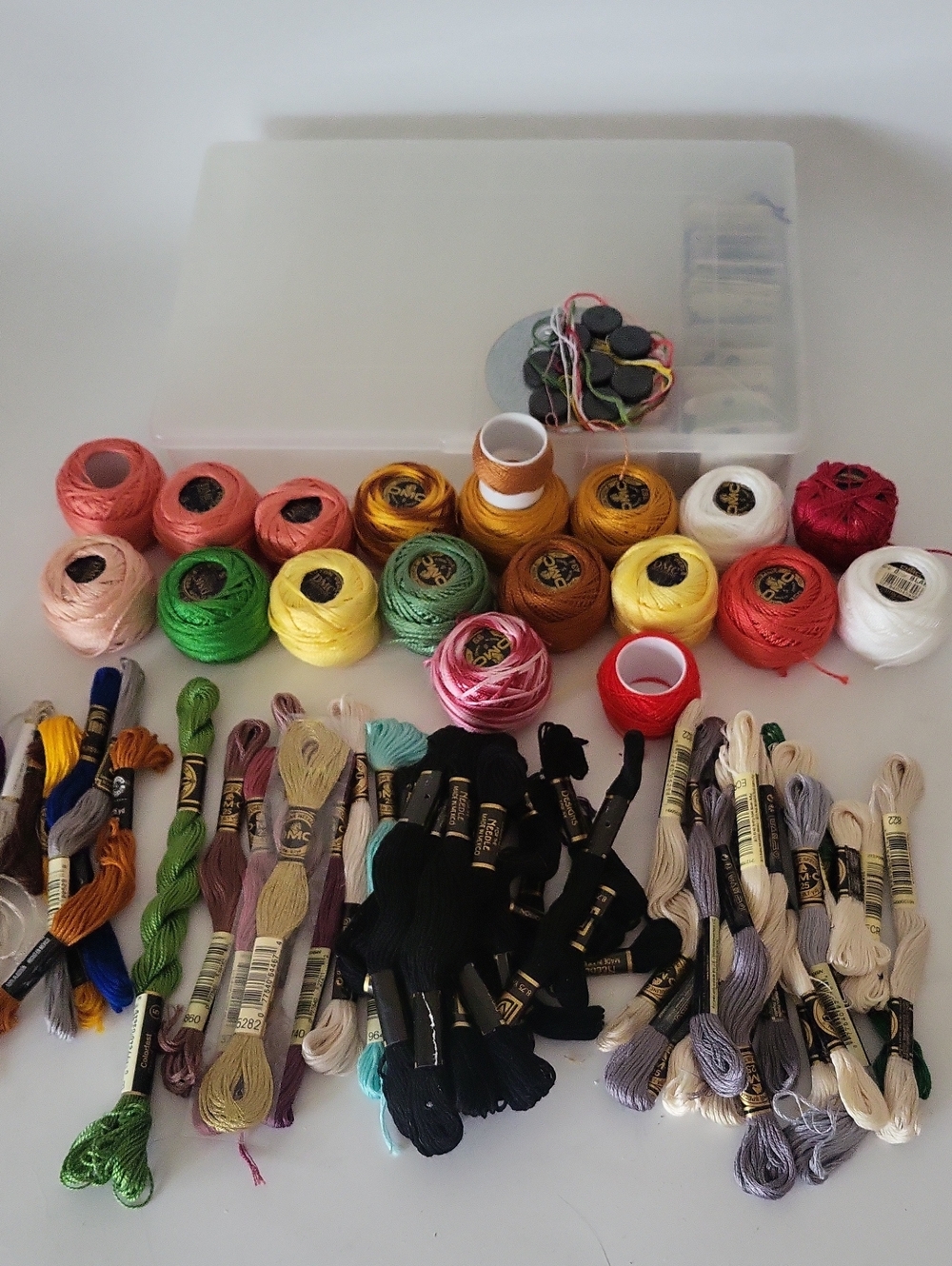 Huge Embroidery Floss Lot - Over 50+ Assorted Skeins Organiizer Needles